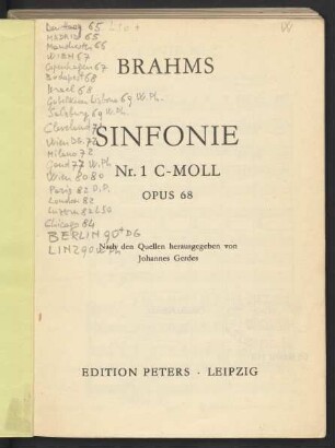 Sinfonie Nr. 1 c-Moll : opus 68