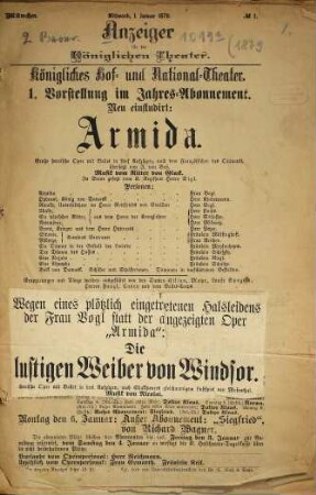 Königliches Hof- und Nationaltheater. 1879
