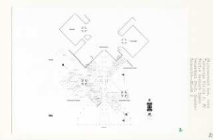 Nachsorgeklinik FU, Berlin-Lichterfelde (Diplomarbeit bei Bernhard Hermkes): Grundriss Untergeschoss 1:200