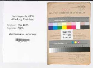 Entnazifizierung Johannes Werdermann , geb. 05.04.1891 (Studienrat)