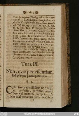 Thes. IX. Non, quae per essentiam, sed quae per participationem.
