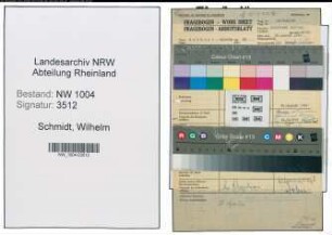 Entnazifizierung Wilhelm Schmidt , geb. 26.07.1911 (Gewerkschaftssekretaer)