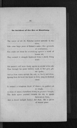 An incident of the fire at Hamburg.