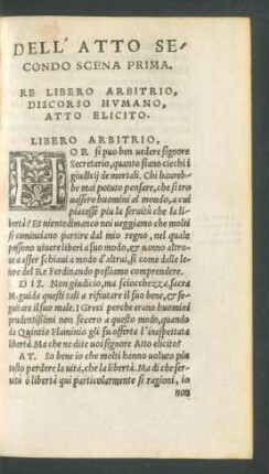 Dell' Atto Secondo Scena Prima.