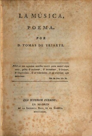 La Musica : poema