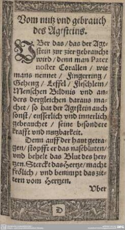 Vom nutz und gebrauch des Agtsteins.