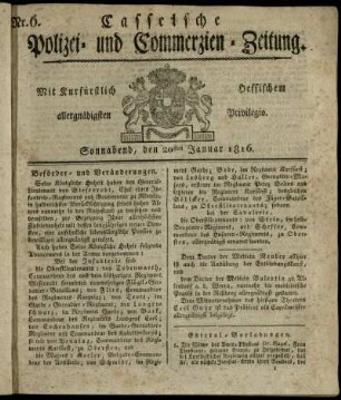 Nr. 6, Sonnabend, den 20sten Januar 1816