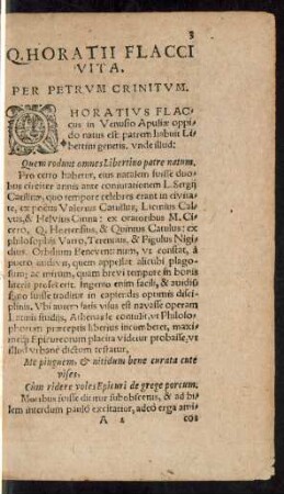 Q. Horatii Flacci Vita.