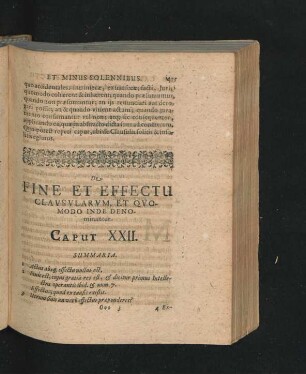 Caput XXII. De fine Et Effectu Clausularum, et Quomodo Inde Denominantur.