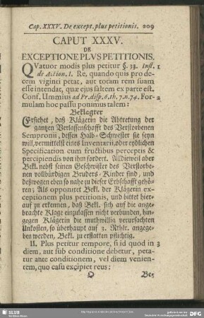 Caput XXXV. De Exceptione Pluspetitionis