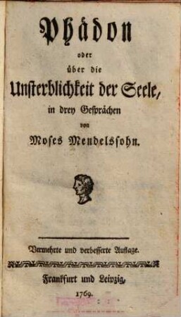 Phaedon oder über die Unsterblichkeit der Seele : in drey Gesprächen