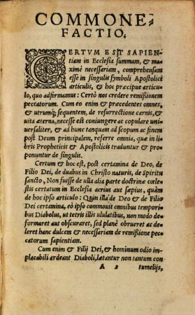 Commonefactio de verbis Symboli: Credo remissionem peccatorum
