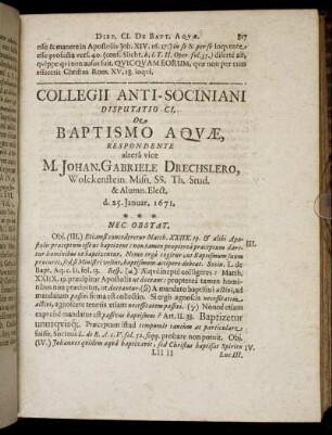 Disputatio CI. - Disputatio CV.