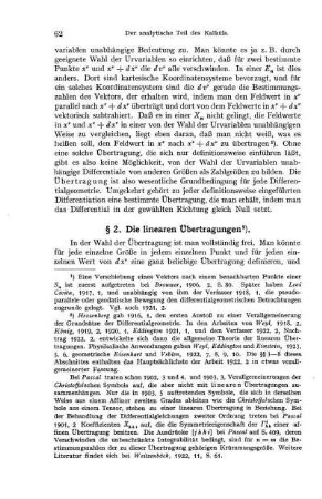 § 2. Die linearen Übertragungen.