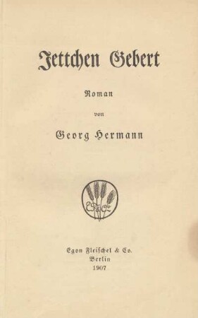 Jettchen Gebert : Roman