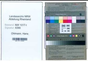 Entnazifizierung Hans Ohlmann , geb. 16.10.1898 (Kaufmaennischer Angestellter)
