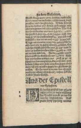 Aus der Epistell zun Ephesiern.