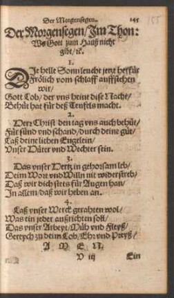 Der Morgensegen ...
