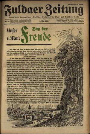 Ausgabe vom Sonntag, den 01. Mai 1938.