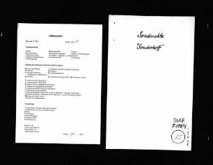 Untersuchungsakten -Sonderheft Ernst Karl Sonderhoff