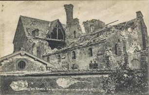 Cernay les Reims. Die von Franzosen zerschossene Kirche.