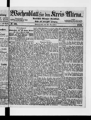 Wochenblatt für den Kreis Altena : amtliches Altenaer Kreisblatt