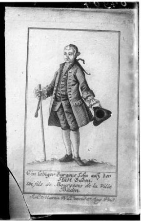 Badische Trachten Lediger Bürger aus der Stadt Baden-Baden