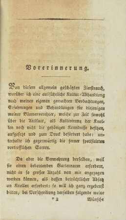 Vorerinnerung.