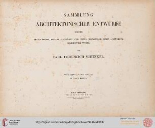Text: Sammlung architektonischer Entwürfe: enthaltend theils Werke welche ausgeführt sind theils Gegenstände deren Ausführung beabsichtigt wurde