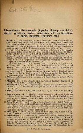 Lager-Verzeichnis. 217. 1890