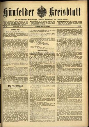 Ausgabe vom Dienstag, den 11. Februar 1913.