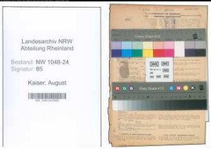 Entnazifizierung August Kaiser , geb. 13.12.1889 (Installateur)