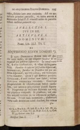Articvlvs I. Dominivm.