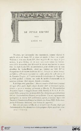 3. Pér. 18.1897: Le style empire sous Louis XV