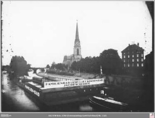 Vom Eisernen Steg nach Osten zum Deutschherrnnufer mit Familienbad Jacob Schecker und Dreikönigskirche