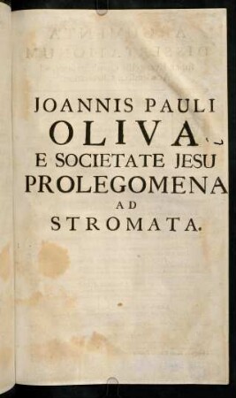 1-128, Prolegomena Ad Stromata
