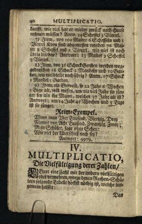 IV. Multiplicatio