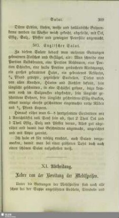 XI. Abtheilung. Lehre von der Bereitung der Mehlspeisen