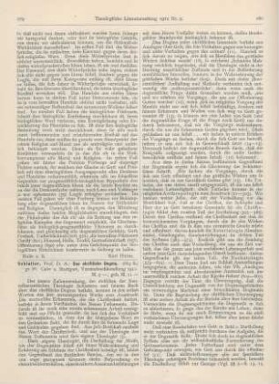 279-282 [Rezension] Schlatter, Adolf, Das christliche Dogma