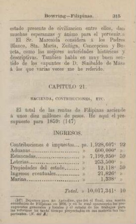 Capitulo 21. Hacienda, contribuciones, etc.