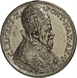 Medaille von Giovanni Hamerani auf Papst Clemens X. und das Heilige Jahr, 1675