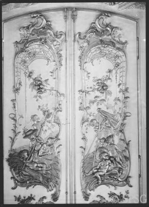 Berlin, Schloss Charlottenburg, Neuer Flügel, Speisesaal, Weißer Saal, R.: 362, Nördliche Tür der Westwand.