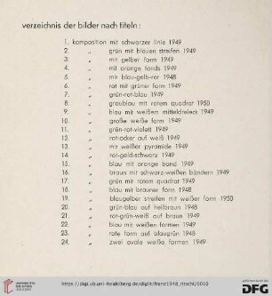 verzeichnis der bilder nach titeln