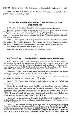 6. Figuren, die bezüglich einer Graden in der vollständigen Ebene symmetrisch sind.