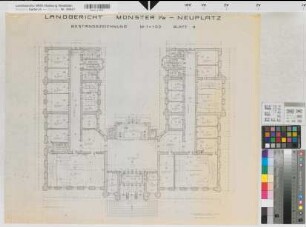 Münster, Landgericht, Neuplatz, Erdgeschoss, Bestandszeichnung, Blatt 3