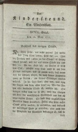 XCVII. Stück, den 10. May 1777