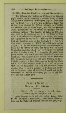 Fünftes Kapitel: Von der Witterung