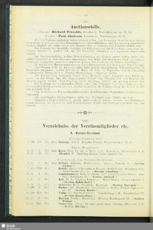 XIII. Verzeichniss der Vereinsmitglieder