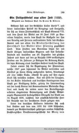 Ein Feldpostbrief aus alter Zeit.