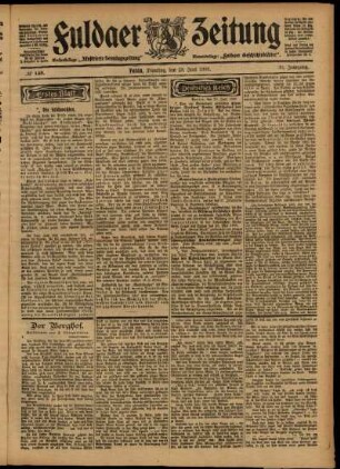 Erste Ausgabe vom Dienstag, den 23. Juni 1903.